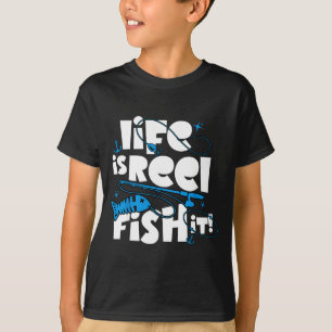 Camiseta A vida é peixe de bobina é engraçado pescador pesc