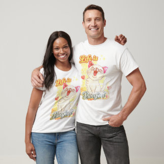 Camiseta A Vida é Perfeita Gatinho Fofo Feliz