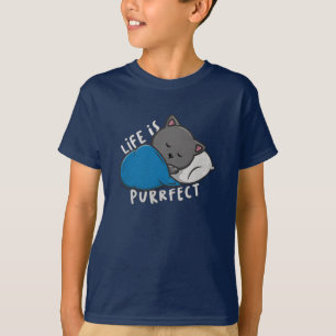 Camiseta A vida é perfeita - Gato adormecido