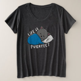 Camiseta A vida é perfeita - Gato adormecido