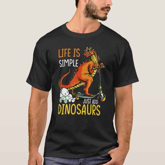 Camiseta A Vida É Simples Apenas Adicionar Citações Dino De (Frente)
