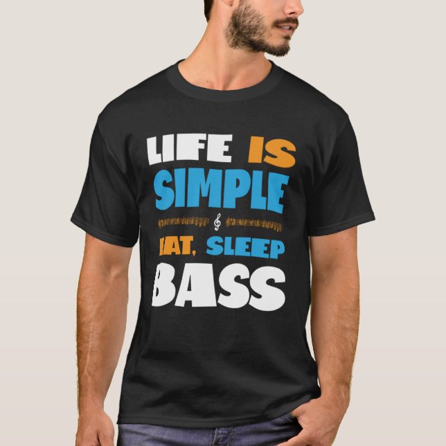 Camiseta A vida é simples comer adormecido barbearia do son (Frente)