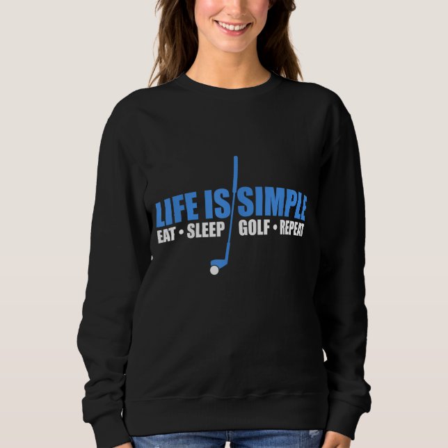 Camiseta A vida é simples comer golfe de sono repetir (Frente)