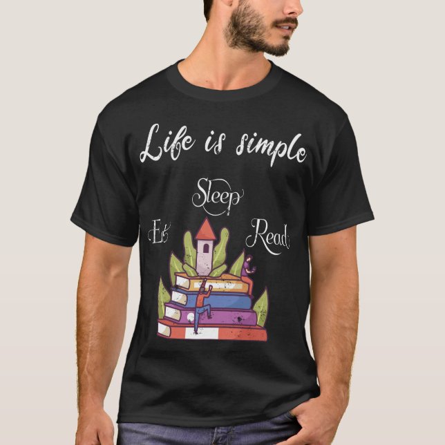 Camiseta a vida é simples - ler (Frente)
