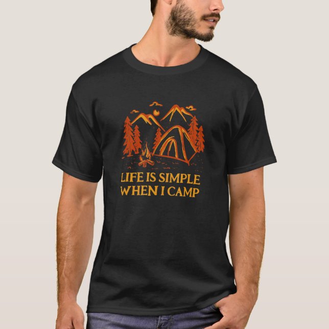 Camiseta A Vida É Simples Quando Eu Acampo O Verão Acampand (Frente)