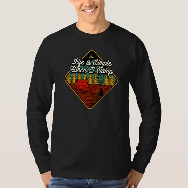 Camiseta A Vida É Simples Quando Eu Acampo O Verão Acampand (Frente)