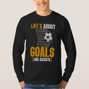 Camiseta A Vida É Sobre Gols E Assistências Futebol Soccer