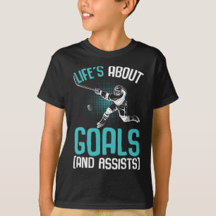 Camiseta A Vida é Sobre Metas Jogador de Hóquei Hóquei no G