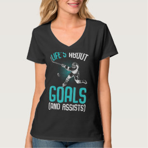 Camiseta A vida é sobre o jogador de hóquei no gelo dos obj