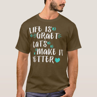 Camiseta a vida é um bom felino
