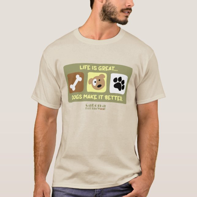 Camiseta A Vida É Um Cachorro Excelente Que Torna Melhor Ca (Frente)