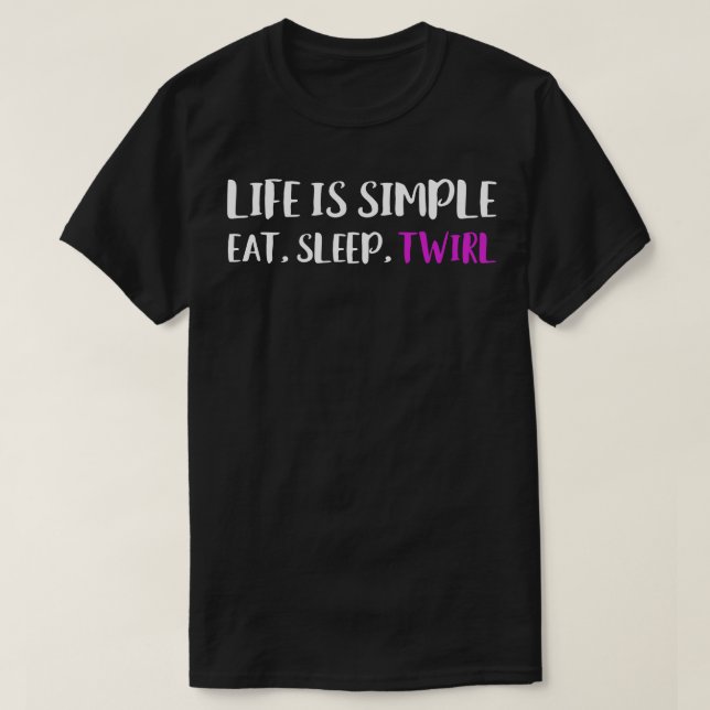 Camiseta A vida é um comedor simples, torcer e torcer (Frente do Design)