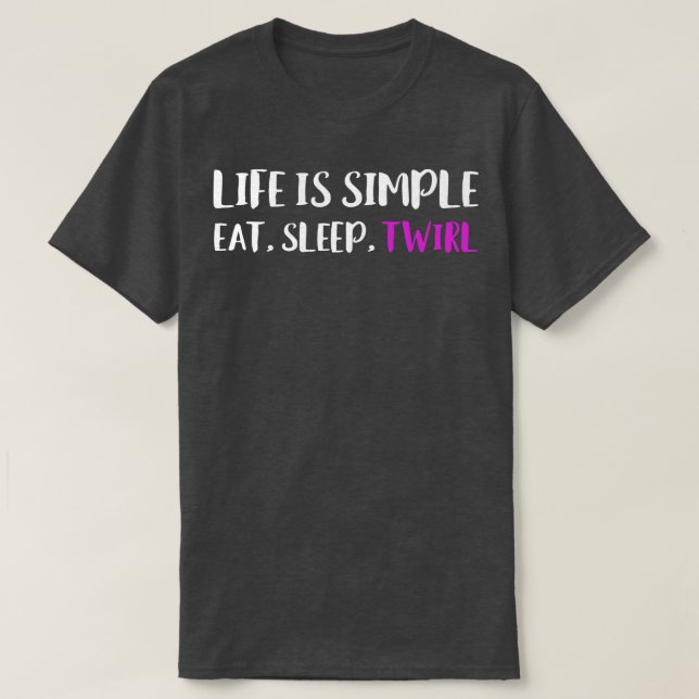 Camiseta A vida é um comedor simples, torcer e torcer (Frente do Design)