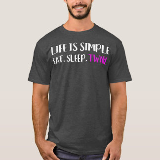 Camiseta A vida é um comedor simples, torcer e torcer