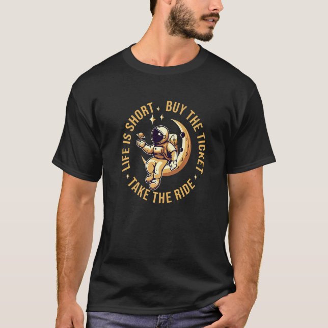 Camiseta A Vida É Um Comprar Curto O Bilhete Leva O Viagem (Frente)