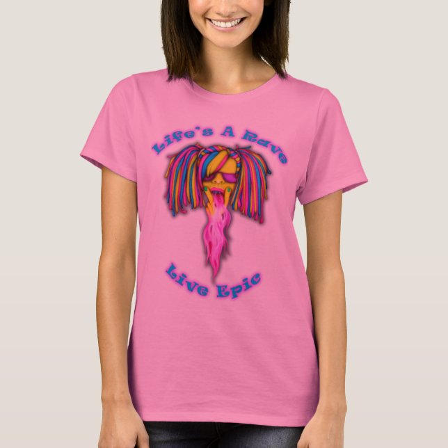 Camiseta A vida é um delírio - Capa longa épico viva (Frente)