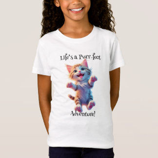 Camiseta A vida é um gatinho voador perfeito para adultos