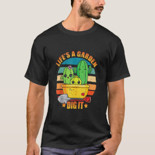 Camiseta A Vida É Um Jardim Cave-o Vintage Retro Pôr do Sol