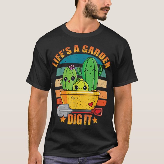 Camiseta A vida é um jardim, faz-a virar Design (Frente)