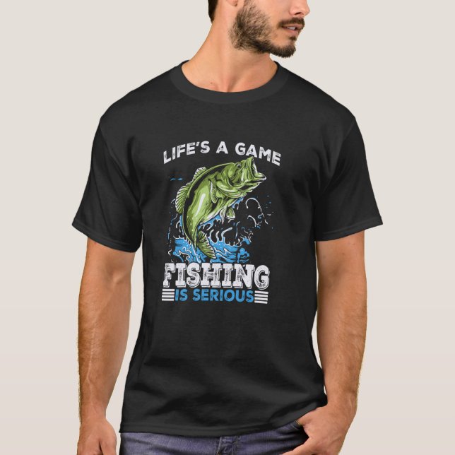 Camiseta A Vida é um Jogo de Pesca Divertida (Frente)