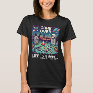 Camiseta A vida é um jogo..: Jogo sobre (jogadora de mulher