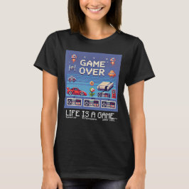 Camiseta A vida é um jogo..: Jogo sobre (jogadora de mulher
