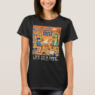Camiseta A vida é um jogo..: Jogo sobre (jogadora de mulher