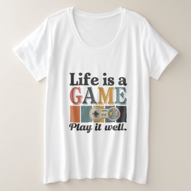 Camiseta 🎮 "A vida é um jogo, jogue bem" (Frente do Design)