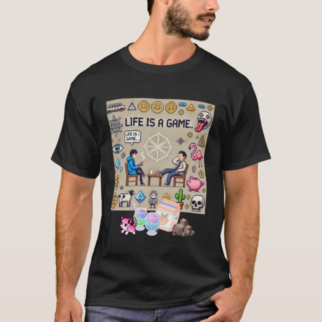 Camiseta A Vida É Um Jogo. #Part2 (8 bits) (camisa do jogad (Frente)