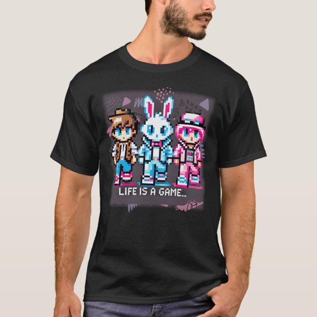 Camiseta A Vida É Um Jogo. #Part2 (8 bits) (camisa do jogad (Frente)