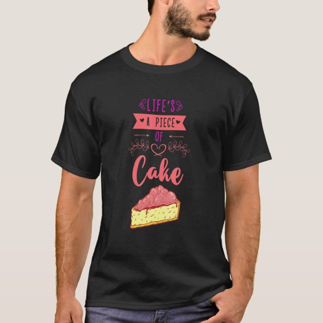 Camiseta A vida é um pedaço de Cupcake de Confeccionador de (Frente)