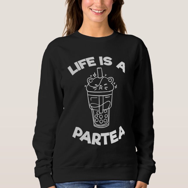 Camiseta A Vida É Uma Bolha Partea Tea Pun Boba Tea Drink (Frente)