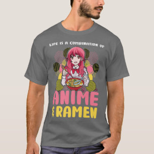 Camiseta A Vida É Uma Combinação De Anime & Ramen Anime Mer