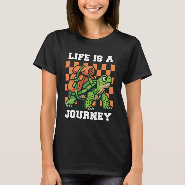 Camiseta A Vida É Uma Jornada Mulheres Preto (Frente)