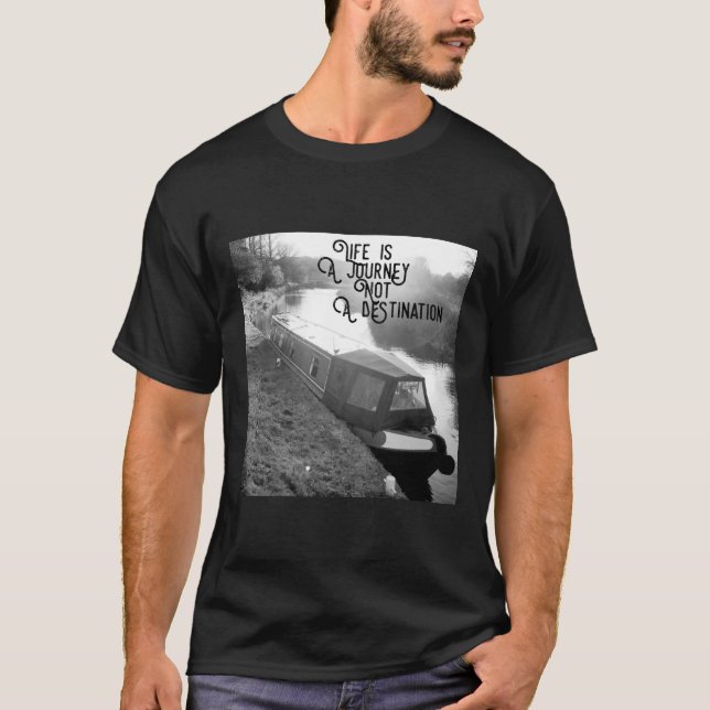 Camiseta A vida é uma jornada - Narrowboat (Frente)