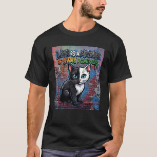 Camiseta A Vida é uma Mistura de Cores e Contrastes Grafite