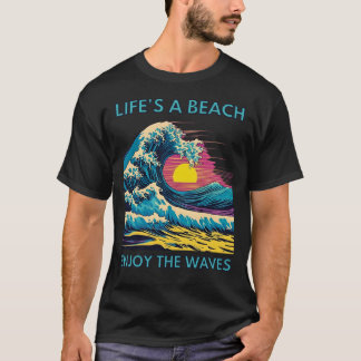 Camiseta A vida é uma praia Aproveite as ondas