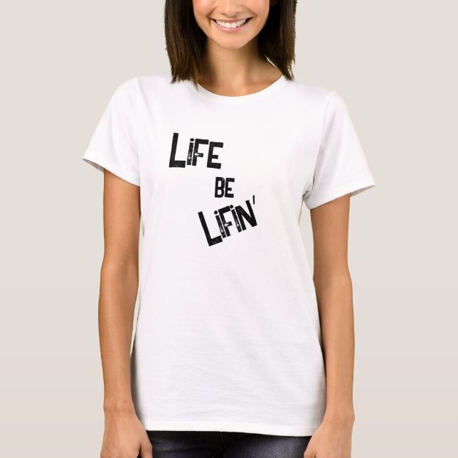 Camiseta A vida é viver: Para valer em Branco (Frente)