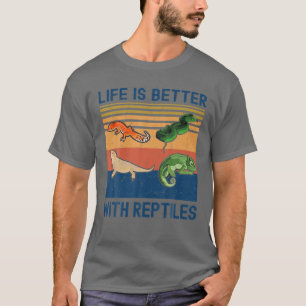 Camiseta A Vida Engraçada É Melhor Com Répteis Para O Am