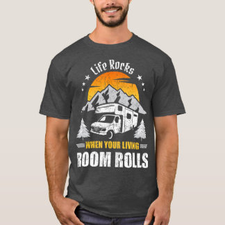 Camiseta A Vida Enrola Quando A Sala De Vida Acende Acampam