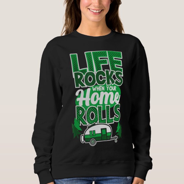 Camiseta A Vida Enrola Quando Sua Casa Rola Acampando Dizen (Frente)