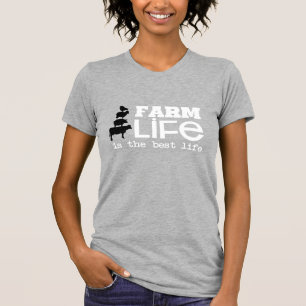 Camiseta A vida fazenda é a melhor vida com os animais da f