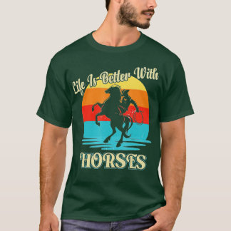 Camiseta A Vida Gelada É Melhor Com Cavalos A Andar E