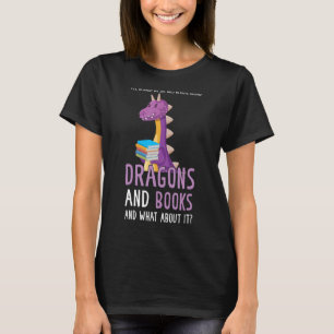Camiseta a vida gira em torno de dragões e dragões de livro