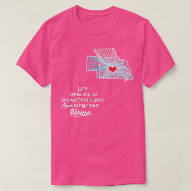 Camiseta A vida leva-te ao Missouri (Frente do Design)