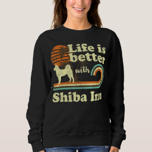 Camiseta A vida melhor do Shiba Inu Vintage Cachorro Mãe Pa