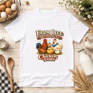 Camiseta A Vida na Fazenda é uma História de Galinha Humor