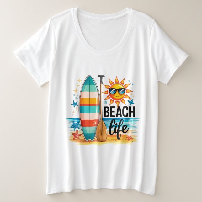 Camiseta A Vida na Praia  (Frente do Design)