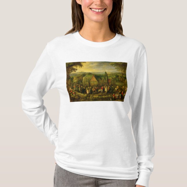 Camiseta A vida no campo com uma cena de casamento (Frente)