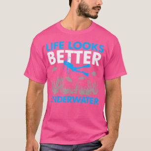 Camiseta A Vida Parece Melhor Mergulho Engraçado Submarino